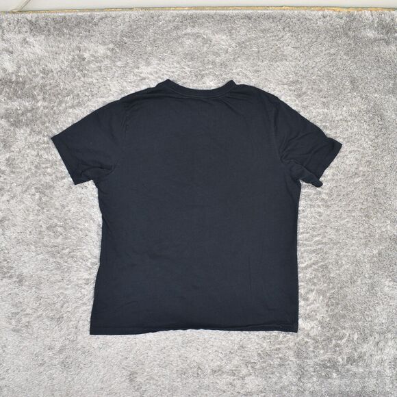 Men Nike Tee T Shirt Crew Neck 100% Cotton XL YOUTH Black Short Sleeve Swoosh - Picture 3 of 8